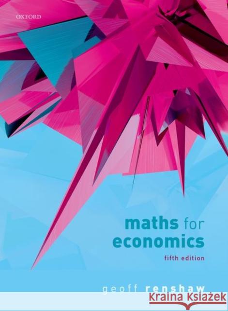 Maths for Economics 5th Edition Renshaw 9780198839507