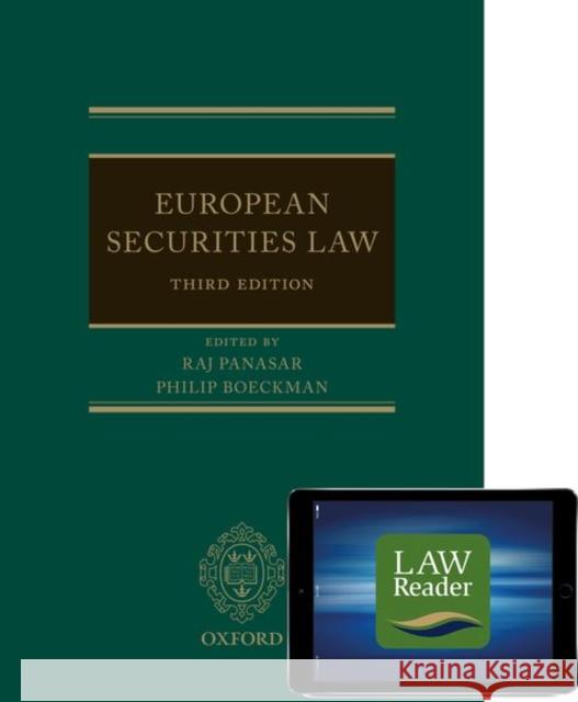 European Securities Law Raj Panasar Philip Boeckman 9780198846536 Oxford University Press, USA