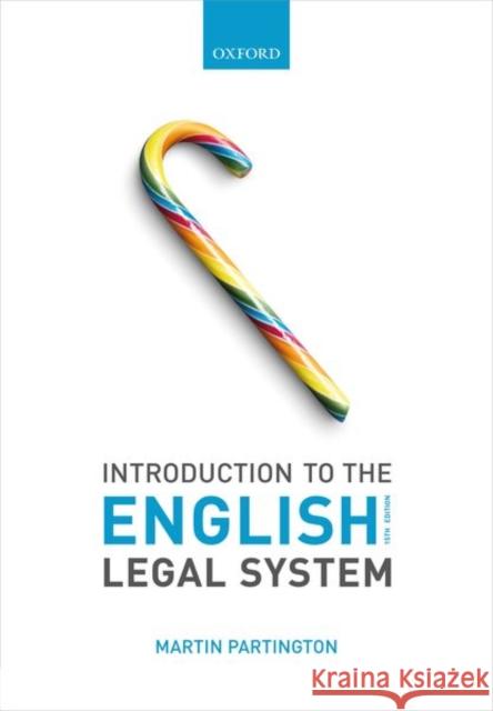 Introduction to the English Legal System Martin Partington (Emeritus Professor of   9780198852926 Oxford University Press