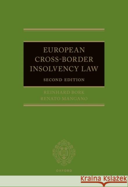European Cross-Border Insolvency Law REINHARD BORK 9780198854098 OXFORD HIGHER EDUCATION