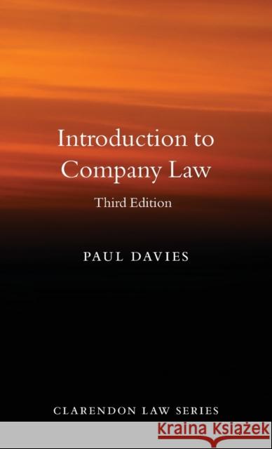 Introduction to Company Law Paul Davies 9780198854913 Oxford University Press, USA