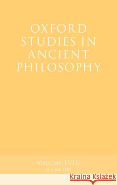 Oxford Studies in Ancient Philosophy, Volume 58 Victor Caston 9780198858997