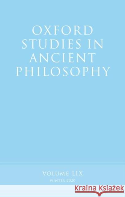 Oxford Studies in Ancient Philosophy, Volume 59 Victor Caston 9780198859000