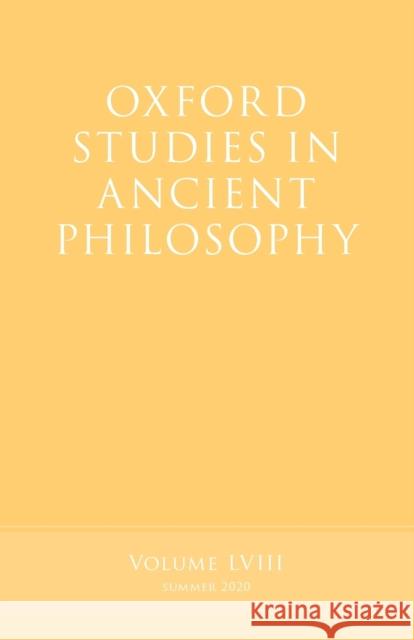 Oxford Studies in Ancient Philosophy, Volume 58 Victor Caston 9780198859017