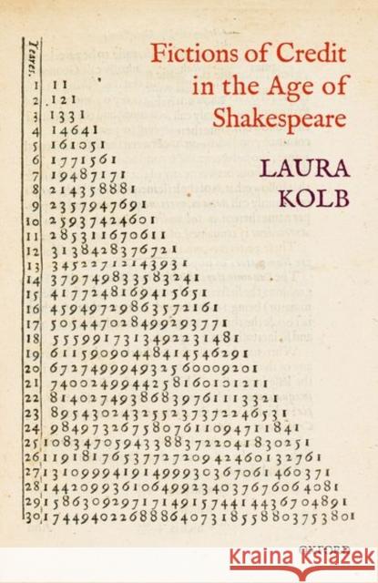 Fictions of Credit in the Age of Shakespeare Laura Kolb 9780198859697 Oxford University Press, USA