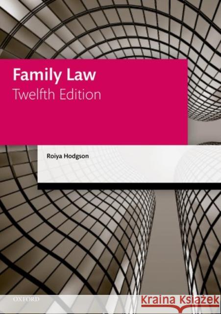 Family Law Roiya Hodgson (Solicitor and Academic Tu   9780198860730 Oxford University Press