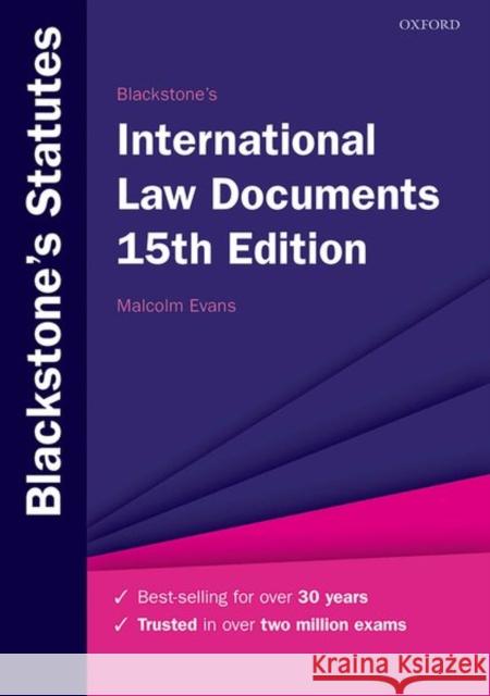 Blackstone's International Law Documents Malcolm Evans (Professor of Public Inter   9780198867081