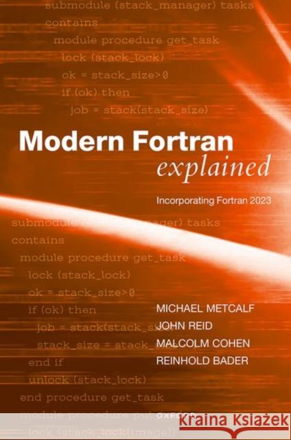 Modern Fortran Explained Bader 9780198876571