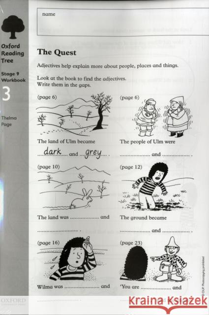 Oxford Reading Tree: Level 9: Workbooks: Workbook 3: The Quest and Survival Adventure (Pack of 6) Thelma Page 9780199167715 0