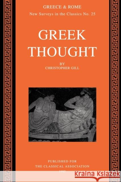 Greek Thought Christopher Gill 9780199220748 Oxford University Press