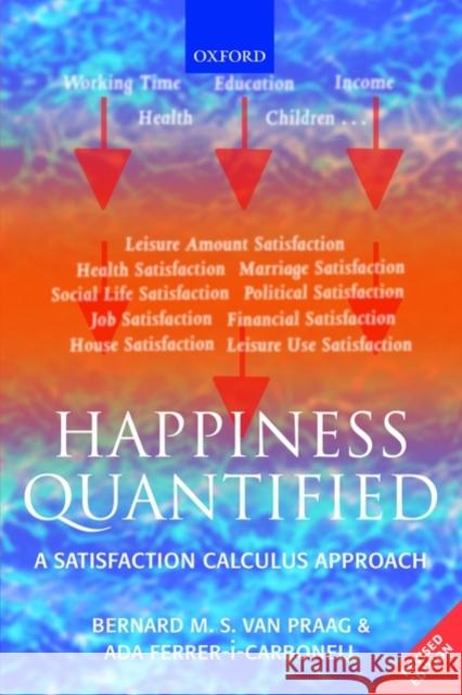 Happiness Quantified : A Satisfaction Calculus Approach Bernard Va Ada Ferrer-i-Carbonell 9780199226146 Oxford University Press, USA