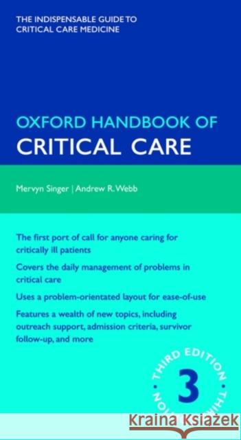 Oxford Handbook of Critical Care Mervyn Singer 9780199235339 Oxford University Press