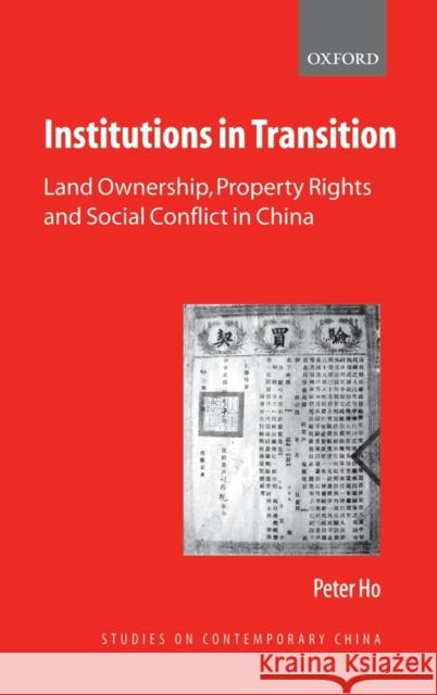 Institutions in Transition Ho 9780199280698 Oxford University Press