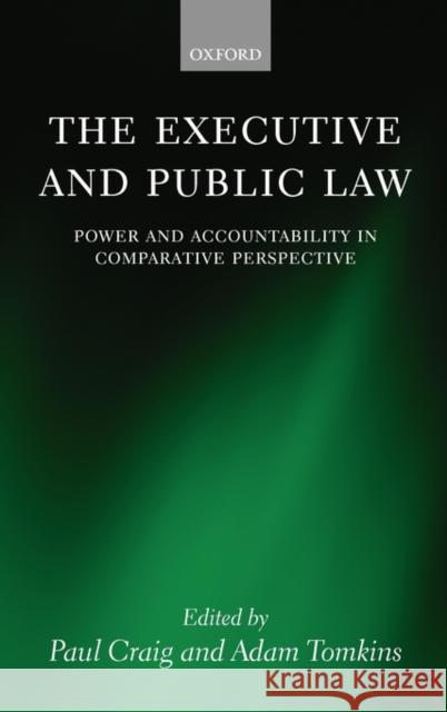 The Executive and Public Law: Power and Accountability in Comparative Perspective Craig, Paul 9780199285594 OXFORD UNIVERSITY PRESS