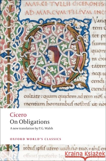 On Obligations: De Officiis Cicero 9780199540716