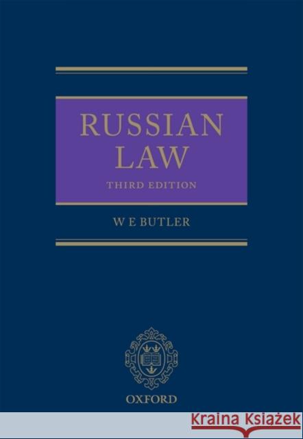 Russian Law Butler, William E. 9780199562220