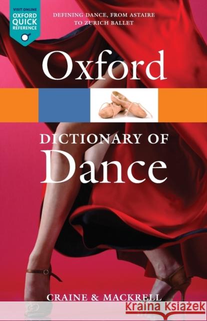 The Oxford Dictionary of Dance Judith Craine 9780199563449 0