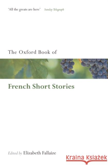 The Oxford Book of French Short Stories Elizabeth Fallaize 9780199583171