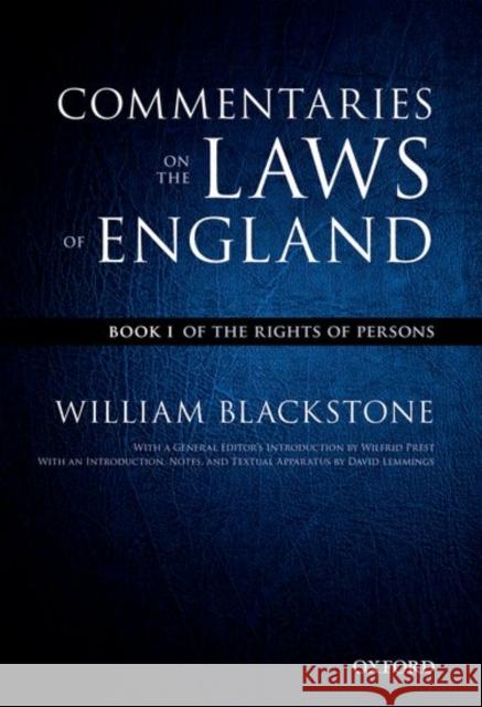 The Oxford Edition of Blackstone's: Commentaries on the Laws of England: Book I, II, III, and IV Blackstone, William 9780199600984