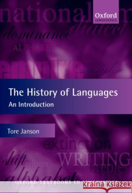 The History of Languages: An Introduction Janson, Tore 9780199604296 0