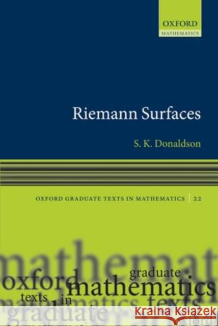 Riemann Surfaces Simon Donaldson 9780199606740