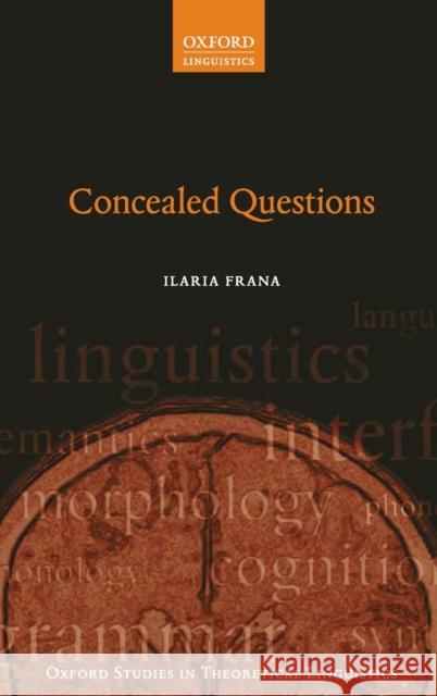 Concealed Questions Ilaria Frana   9780199670925 Oxford University Press