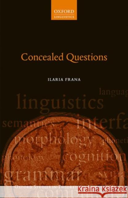 Concealed Questions Ilaria Frana   9780199670932 Oxford University Press