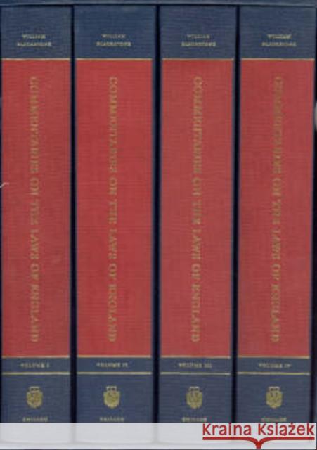 Commentaries on the Laws of England, a Facsimile of the First Edition of 1765-1769 William Blackstone 9780226055473 University of Chicago Press