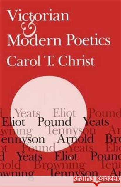 Victorian and Modern Poetics Carol T. Christ   9780226104591