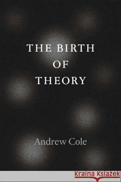 The Birth of Theory Andrew Cole 9780226135397 University of Chicago Press