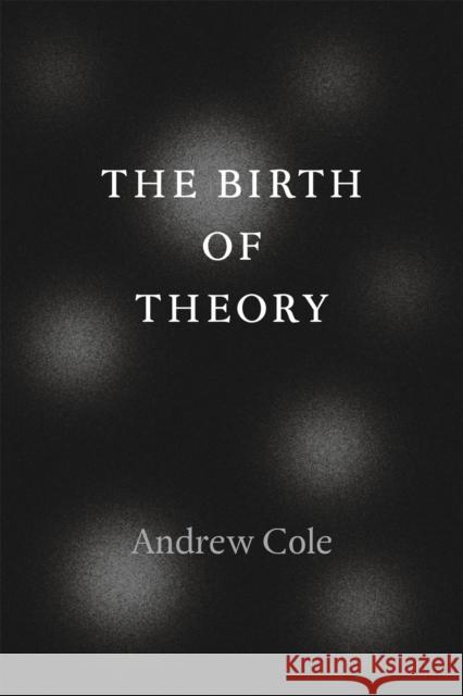 The Birth of Theory Andrew Cole 9780226135427 University of Chicago Press