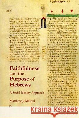 Faithfulness and the Purpose of Hebrews: A Social Identity Approach Matthew J. Marohl 9780227173374 James Clarke Company