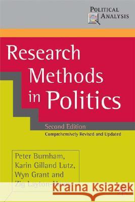 Research Methods in Politics Peter Burnham Karin Gilland Wyn Grant 9780230019843 Palgrave MacMillan