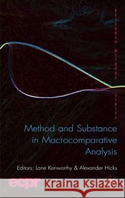 Method and Substance in Macrocomparative Analysis Lane Kenworthy Lane Kenworthy Alexander Hicks 9780230202573