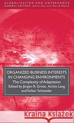 Organized Business Interests in Changing Environments: The Complexity of Adaptation Grote, J. 9780230216655 Palgrave MacMillan