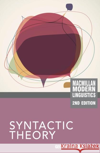 Syntactic Theory Geoffrey Poole 9780230243941 0