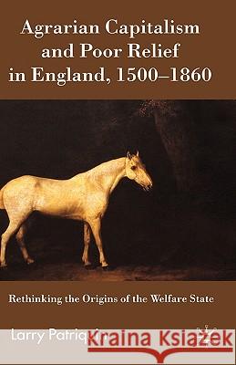 Agrarian Capitalism and Poor Relief in England, 1500-1860: Rethinking the Origins of the Welfare State Patriquin, Larry 9780230516939