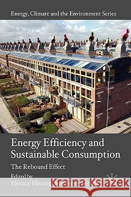Energy Efficiency and Sustainable Consumption: The Rebound Effect Herring, H. 9780230525344 Palgrave MacMillan