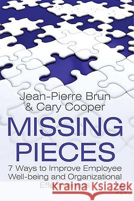 Missing Pieces: 7 Ways to Improve Employee Well-Being and Organizational Effectiveness Brun, J. 9780230576582 Palgrave MacMillan