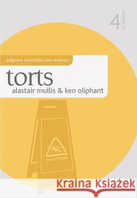 Torts Alastair Mullis 9780230576759 0