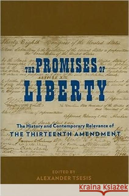 The Promises of Liberty: The History and Contemporary Relevance of the Thirteenth Amendment Tsesis, Alexander 9780231141444 Columbia University Press