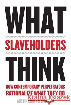 What Slaveholders Think: How Contemporary Perpetrators Rationalize What They Do Choi-Fitzpatrick, Austin 9780231181822 John Wiley & Sons