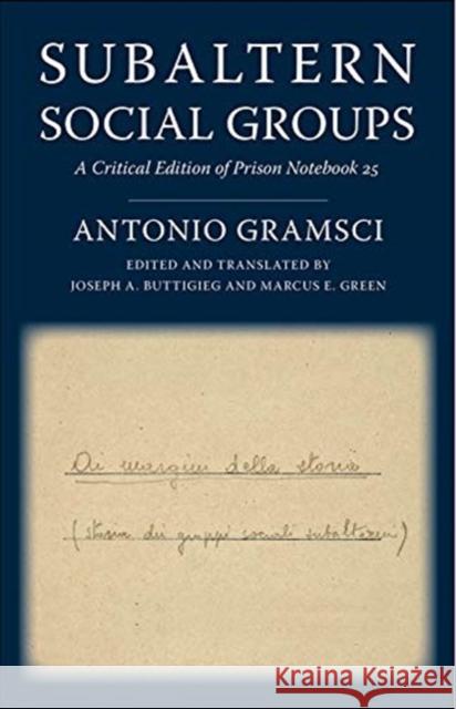 Subaltern Social Groups: A Critical Edition of Prison Notebook 25 Marcus E. Green 9780231190398 Columbia University Press