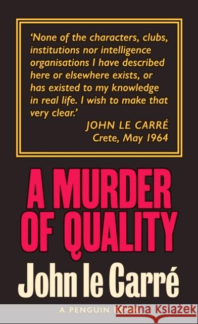 A Murder of Quality: The Smiley Collection le Carré 	John 9780241330883 Penguin Books Ltd