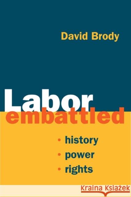 Labor Embattled: History, Power, Rights Brody, David 9780252072468