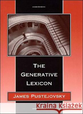 Generative Lexicon James Pustejovsky 9780262661409 Bradford Book
