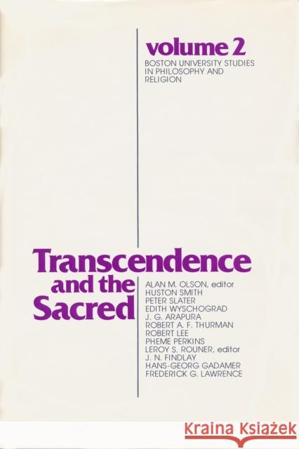 Transcendence and the Sacred Olson, Alan 9780268018887 University of Notre Dame Press