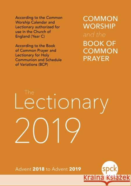 Common Worship Lectionary 2019  9780281079100 SPCK Publishing
