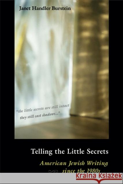 Telling the Little Secrets: American Jewish Writing Since the 1980s Burstein, Janet Handler 9780299212407 University of Wisconsin Press