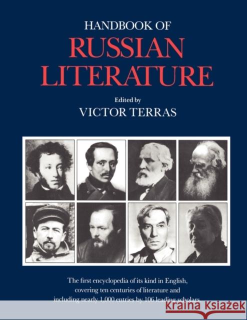 Handbook of Russian Literature Victor Terras 9780300048681 Yale University Press